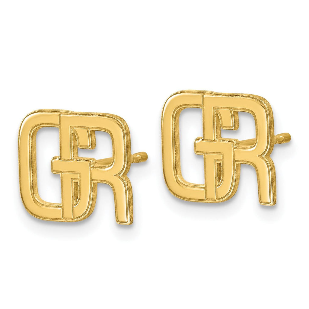 Personalized Interlocking Initial Earrings - Custom Monogram Jewelry - Sterling Silver, 10K & 14K Gold - Yellow, White, or Rose