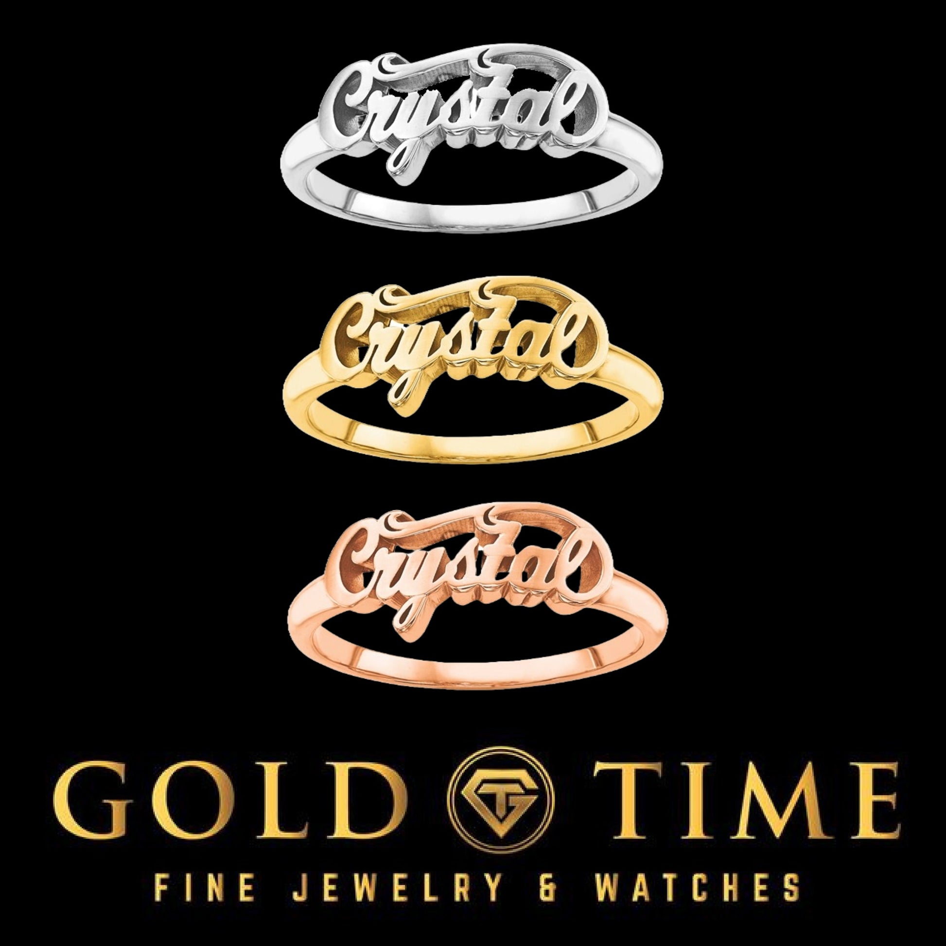 Custom Handmade Ring with Name - 925 Silver, 10K, or 14K Gold - Yellow, White, Rose - Sizes 5-9 - Cursive Script Minimalist