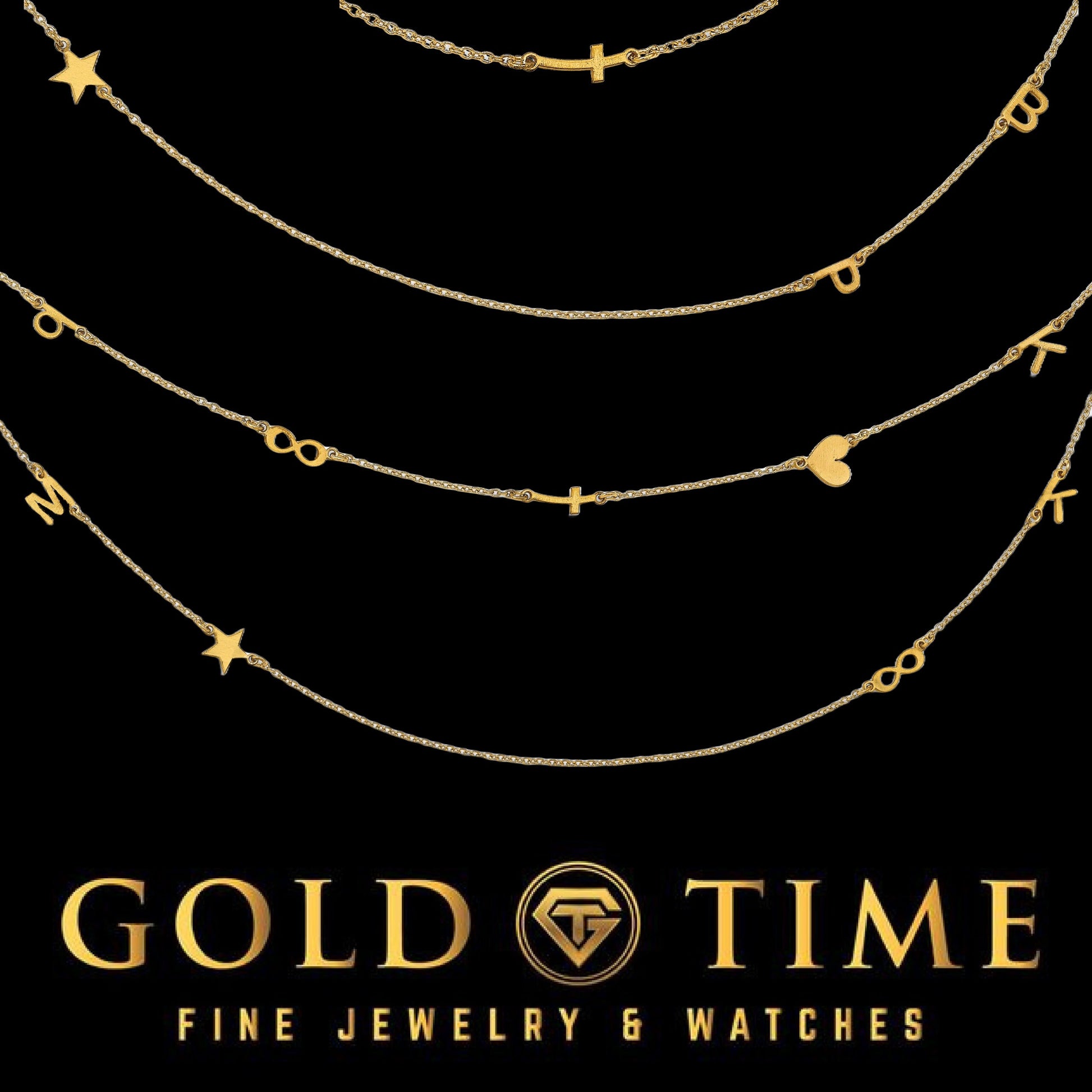 Minimalist Initial, Number & Symbol Necklace Gold Plated 925 Sterling Silver- 16, 18, 20 IN Length - Up to 5 Charms - Dainty Gift Custom