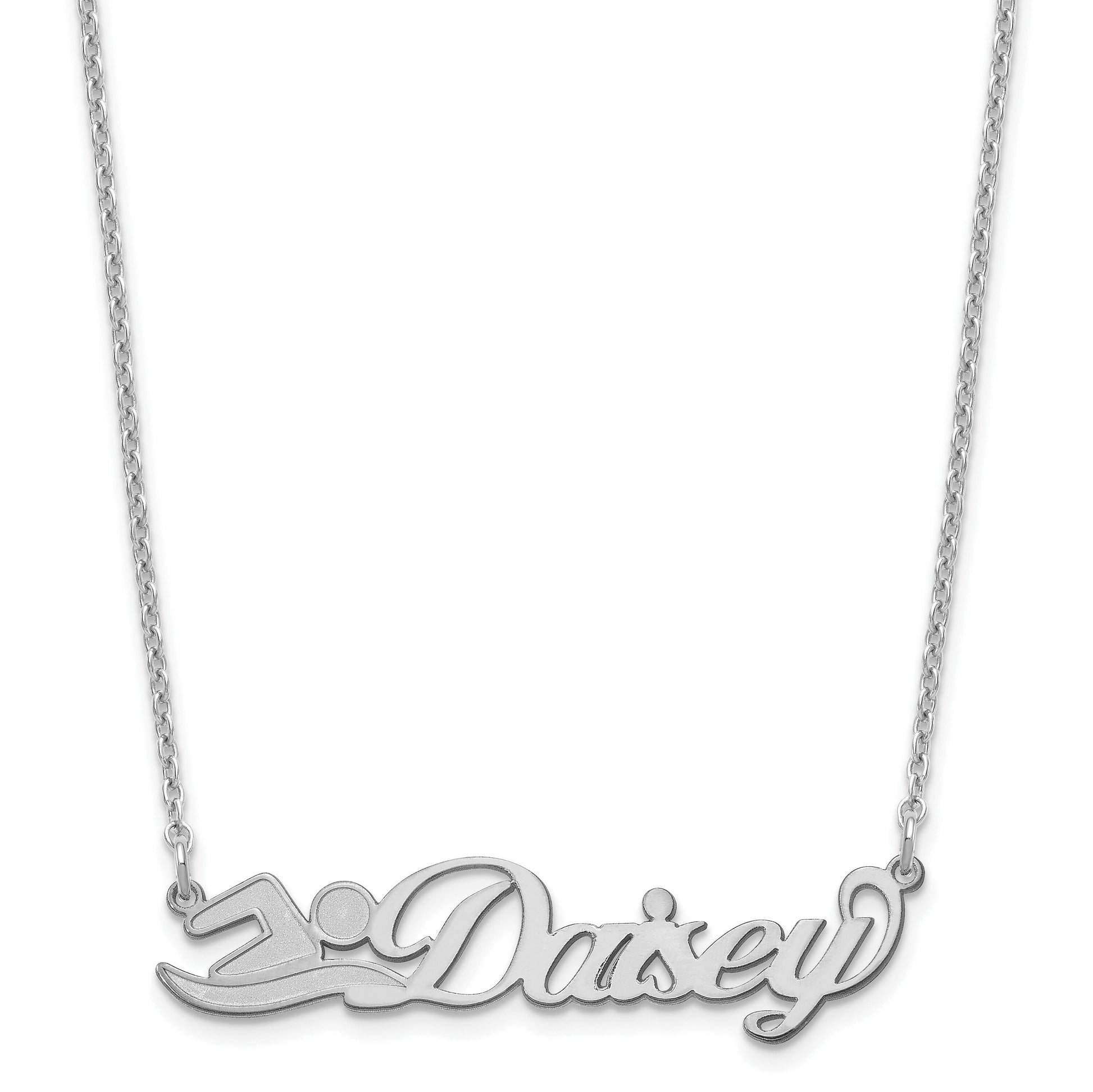 Customized Image and Name Necklace - Sterling Silver, 10K, 14K Gold - Sports, Love, Romance, Faith, Music, Animals, Teddy, Butterfly, Shapes