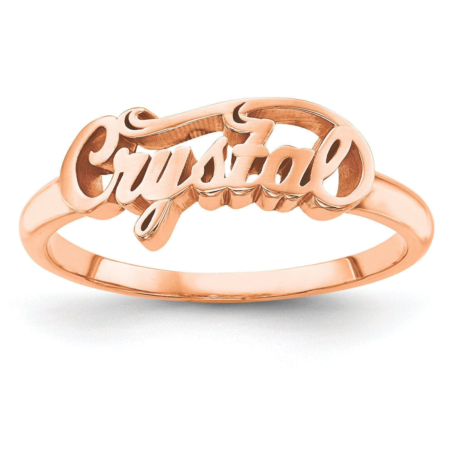 Custom Handmade Ring with Name - 925 Silver, 10K, or 14K Gold - Yellow, White, Rose - Sizes 5-9 - Cursive Script Minimalist