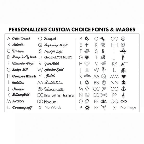 Customized Image and Name Necklace - Sterling Silver, 10K, 14K Gold - Sports, Love, Romance, Faith, Music, Animals, Teddy, Butterfly, Shapes