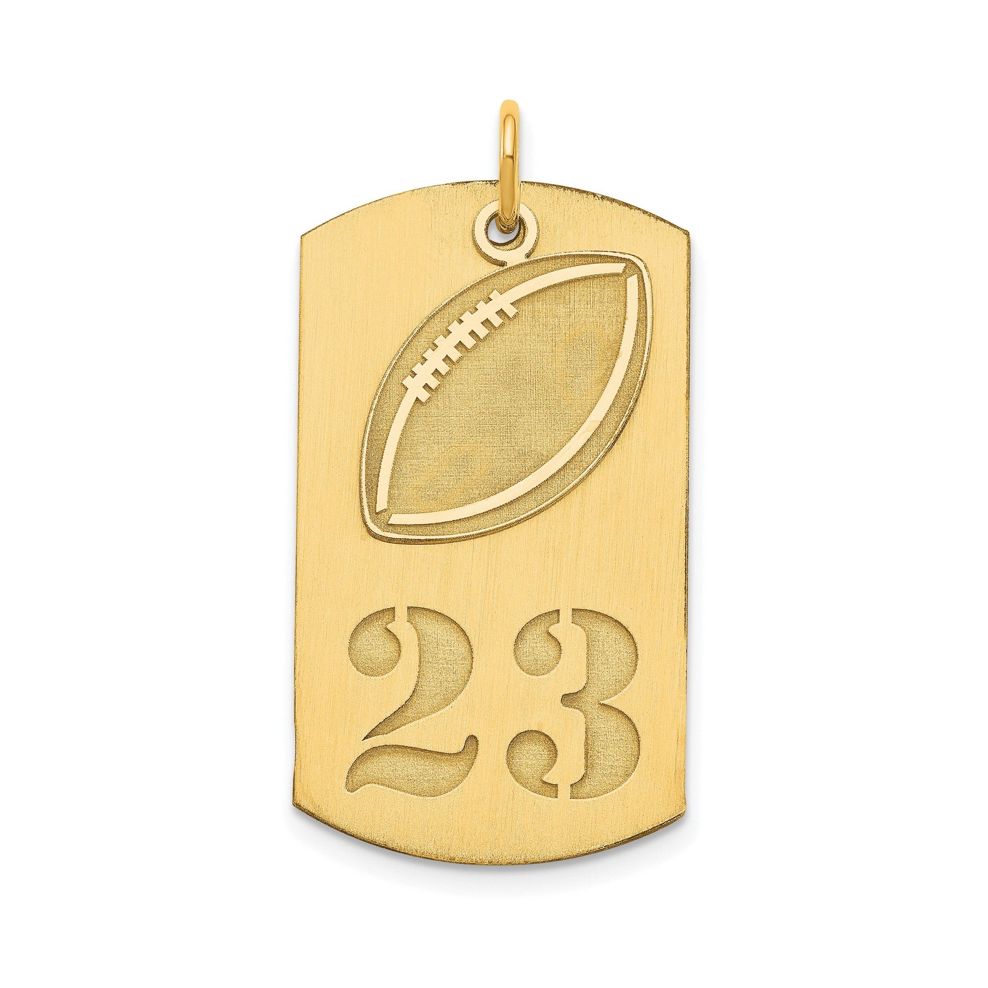 Personalized Sterling Silver or Gold-Plated Silver 2-piece Football Dog Tag Charm - Quarterback, Lineman, Offensive, Defensive, Running Back